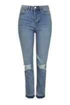 Topshop Moto Busted Knee Straight Leg Jeans