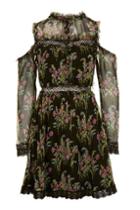 Topshop Cold Shoulder Floral Mini Dress