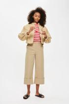 Topshop Deep Cuff Cropped Trousers