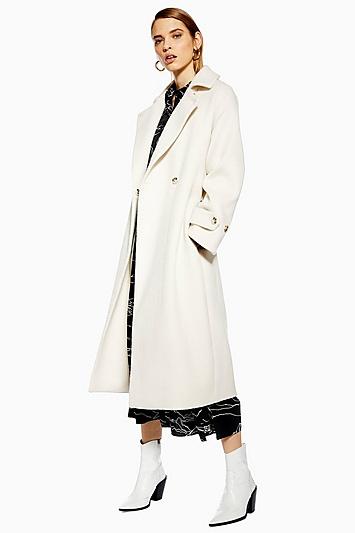 Topshop Trench Coat With Wool