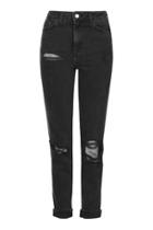 Topshop Moto Mesh Insert Mom Jeans