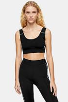 Topshop Black Mesh Sports Crop Top