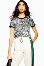 Leopard Print Three Stripe T-shirt By Adidas