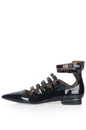 Topshop Kappacino Patent Buckle Shoe
