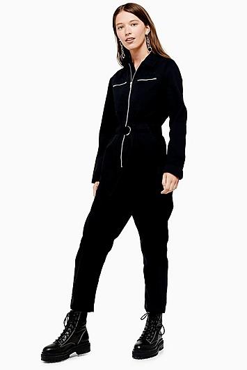 Topshop Black Utility Boiler Suit