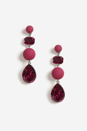 Topshop *facet Shape And Stone Drop Earrings