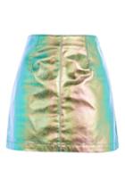 Topshop Moto Metallic A-line Skirt