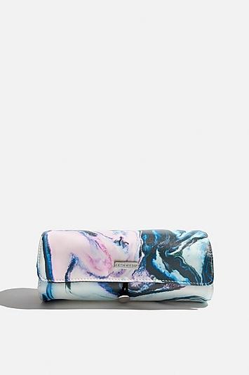 Topshop *blue Marble Makeup Roll By Skinnydip