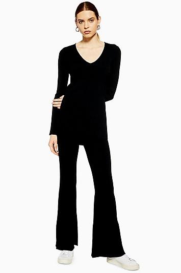 Topshop *ribbed Knit Trousers By Boutique