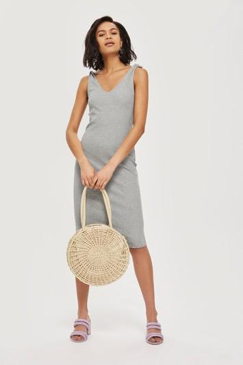 Topshop Petite Tie Shoulder Bodycon Dress