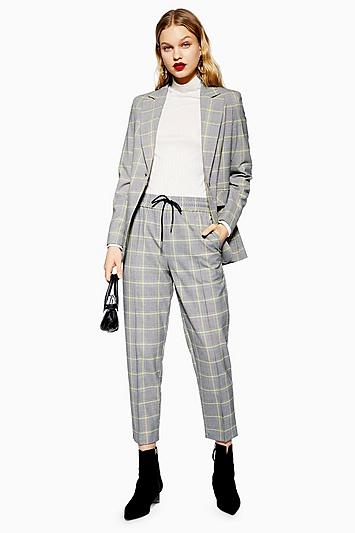 Topshop Petite Unlined Check Joggers