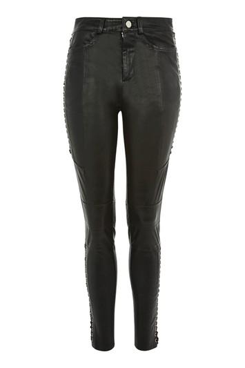 Topshop Real Leather Biker Trousers