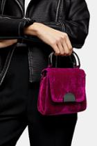 Topshop Olivia Pink Velvet Cross Body Bag