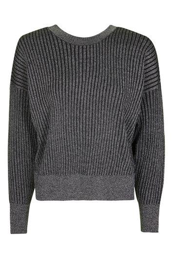 Topshop Metallic V Back Batwing Jumper