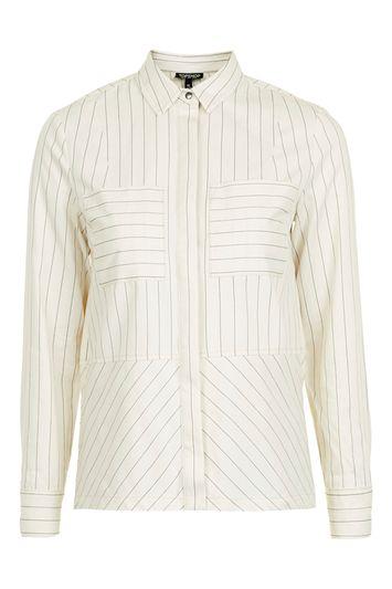 Topshop Pinstripe Worker Shirt