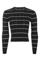 Topshop Petite Stripe Crop Knitted Jumper