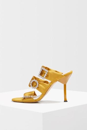 Topshop *mustard 3 Buckle Sandals