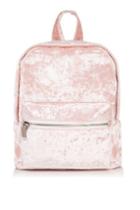 Topshop *pink Velvet Mini Backpack By Skinny Dip