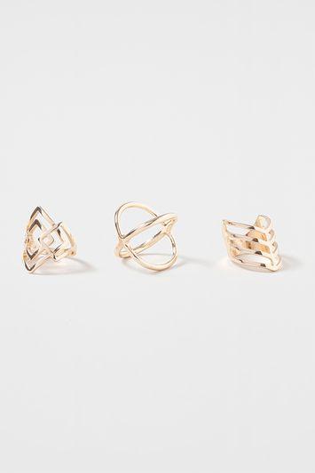 Topshop Cut Out Shape Ring Pack