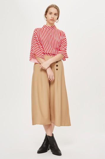 Topshop Petite Button Front Palazzo Trousers