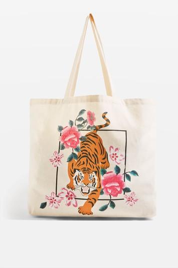 Topshop Tiger Canvas Tote Bag