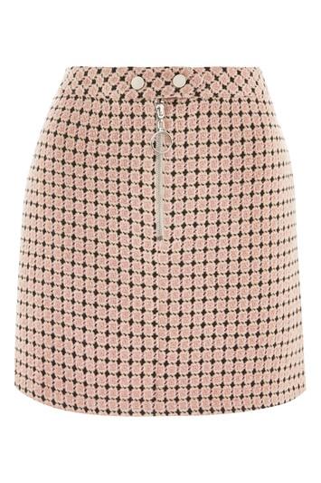 Topshop Pretty Geometric Print Jacquard Mini Skirt
