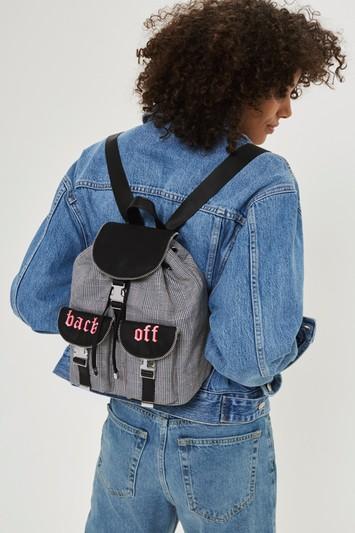 Topshop Josie 'back Off' Slogan Mini Backpack
