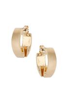 Topshop Oval Front And Back Brushed Earrings