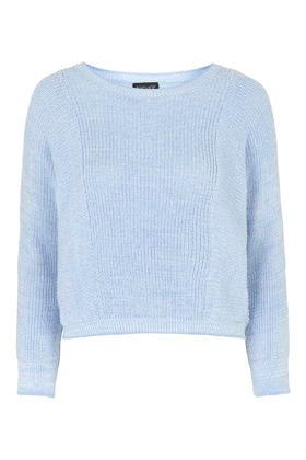 Topshop Two-tone Tipped Crop Jumper