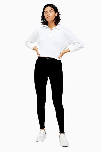 Topshop Tall Pure Black Joni Jeans