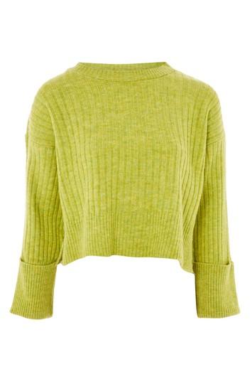 Topshop Stretch Ribbed Crop Sweater