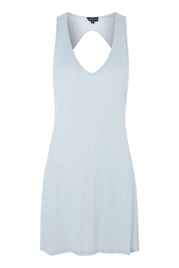 Topshop Ribbed Twist Back Mini Dress