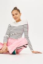 Topshop Side Striped Sleeve Detail Knitted Top