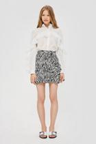 Topshop Zebra Ruffle Mini Skirt