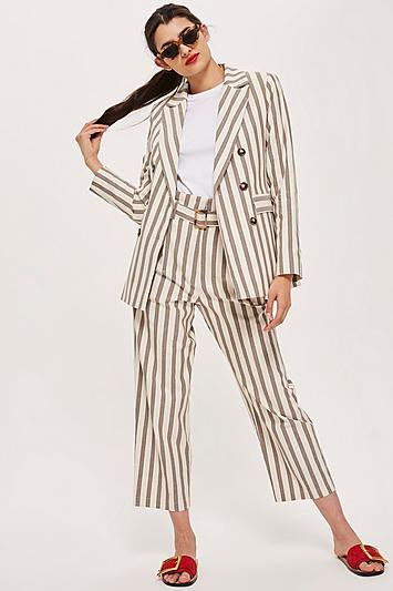 Topshop Striped Cropped Trousers
