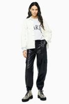 Topshop Faux Leather Utility Trousers
