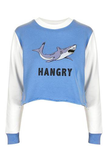 Topshop Hangry Crop Sweatshirt By Tee & Cake
