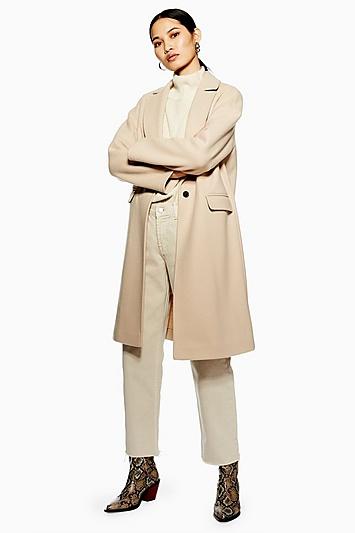 Topshop Stone Relaxed Coat
