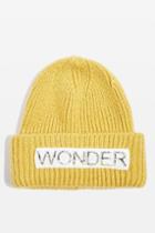 Topshop 'wonder' Slogan Fisherman Beanie Hat
