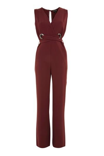 Topshop Eyelet Wrap Jumpsuit