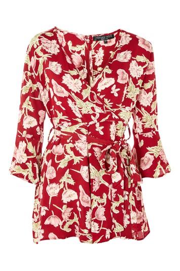 Topshop Petite Blossom Print Playsuit