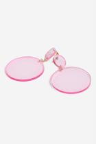 Topshop *pink Circle Drop Earrings