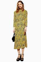 Topshop Abstract Animal Belted Midi Dress