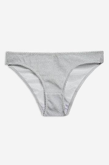Topshop Metallic Thread Mesh Mini Knickers