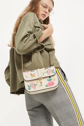 Topshop Hummingbird Embroidered Cross Body Bag