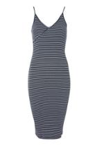 Topshop Strappy Midi Stripe Bodycon Dress