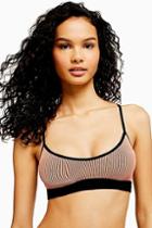 Topshop Two Tone Seamless Padded Crop Top