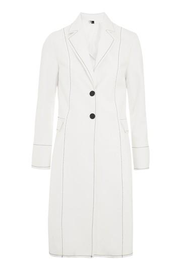 Topshop Contrast Stitch Twill Coat