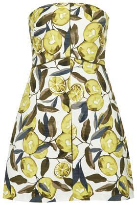 Topshop Lemon And Lime Print Bandeau Dress