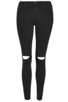 Topshop Moto Black Ripped Leigh Jeans